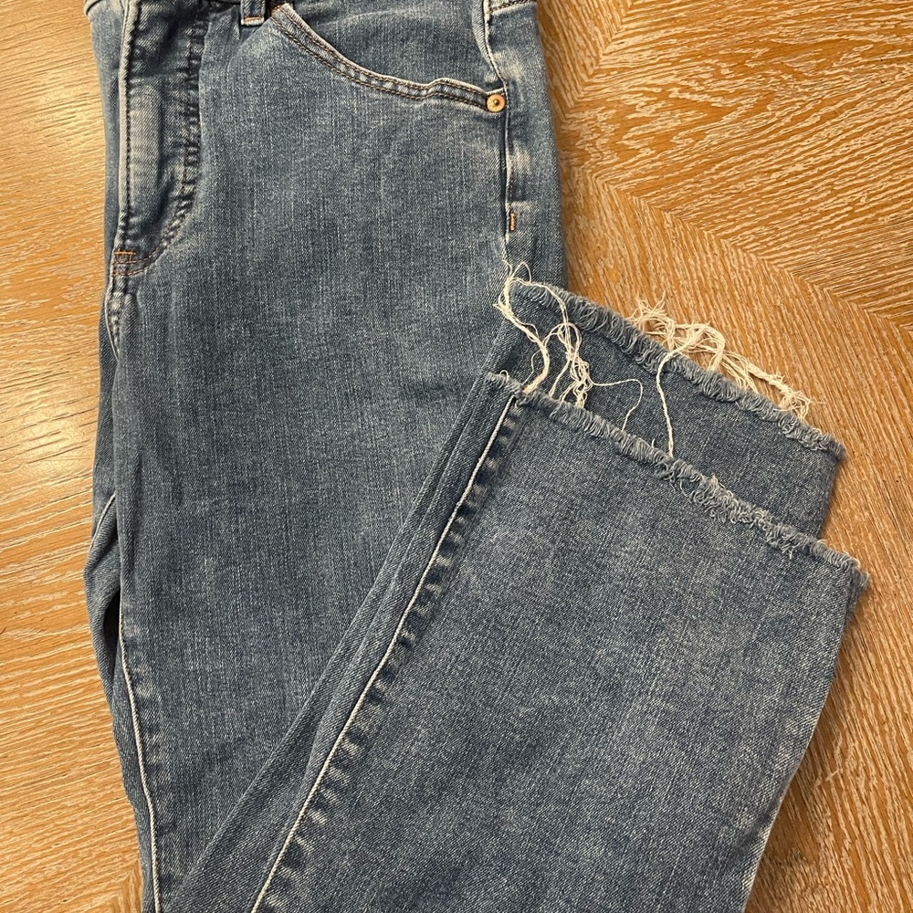 Express Frayed Hem Blue Women's Jeans